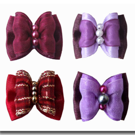 Hundeschleifen Set auf Gummi``PURPLE DREAM``