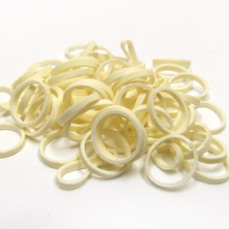 Zopfgummiringe aus Silikon 100 Stück ECRU