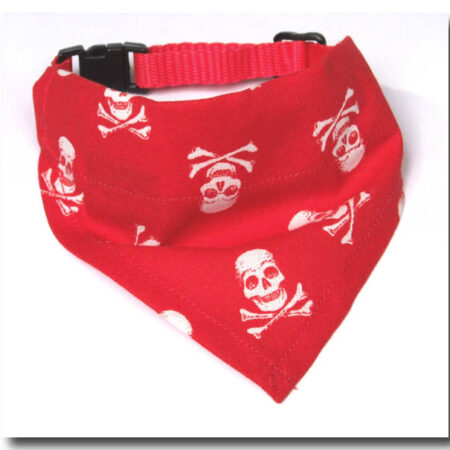 Halstuch/Halsband 2 in 1``SKULL-RED``für Hunde