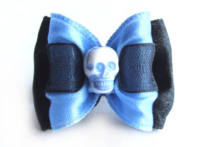 Schleife ``BLUE SKULL``Rockabilly Collektion