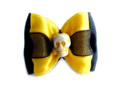 Schleife ``YELOW SKULL``Rockabilly Collektion