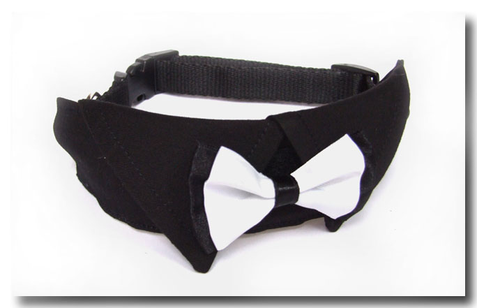 Hundefliege mit Kragen und Halsband BLACK CLASSIC