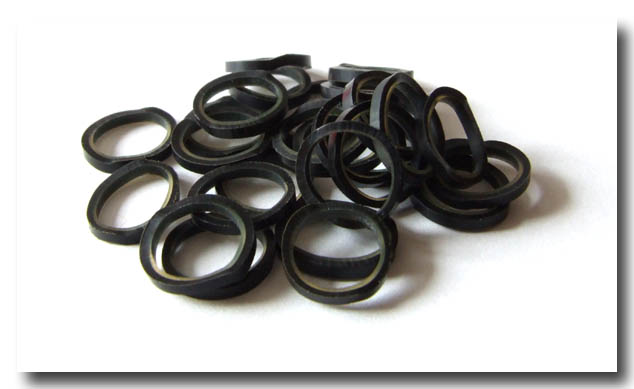 Zopfgummiringe aus Silikon 100 Stück BLACK