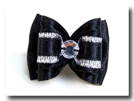 Schleife Exclusive``BIG BLACK SILVER STRASS``