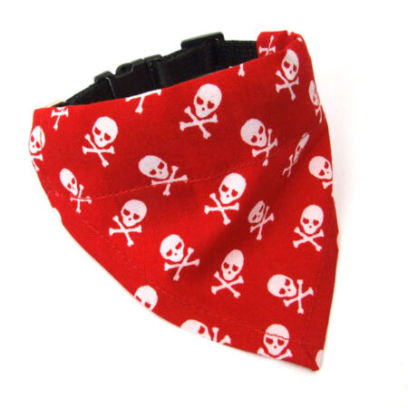Halstuch/Halsband 2 in 1 für Hunde SKULLY ROT