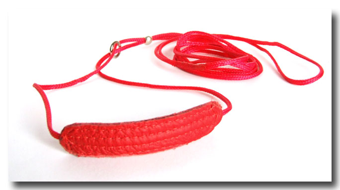 LEDER Ausstellungsleine,Showleine  ROT