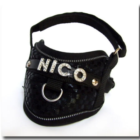 Softgeschirr mit HUNDENAME BLACK