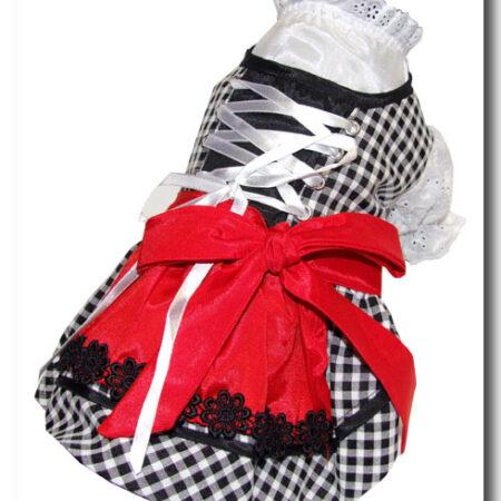 Drindl für den Hund zum Oktoberfest in schwarz karo RESTPOSTEN