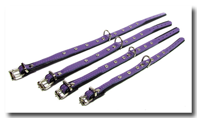 Lederhalsband mit Strass * BLINK * PURPLE