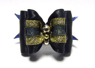 Schleife ELEGANCE DARK BLUE-GOLD PEARL