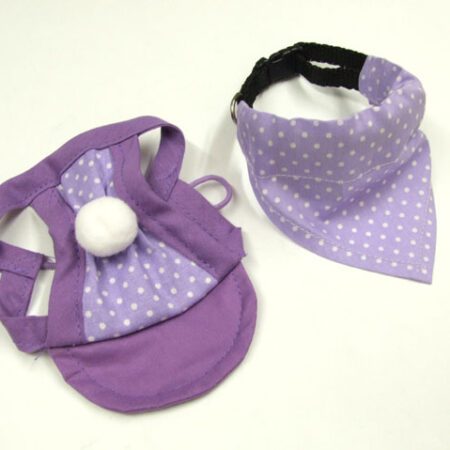 Hunde Mütze Cappy + Halstuch  SET PURPLE DOTS für Hunde