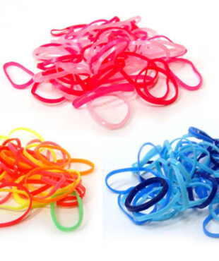 Zopfgummiringe dünn 50 stück BUNTE FARBEN