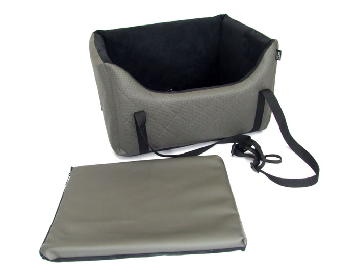 Hundeautositz Autokörbchen DE LUXE GREY Elegance