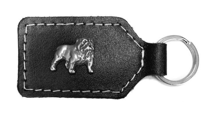 Der Schlüsselanhänger "Englischer Bulldogge-Schwarz"