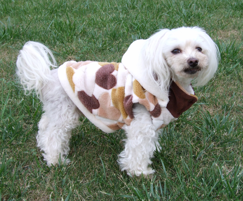 Hundepulli BIG HEART BROWN/CREME RESTPOSTEN