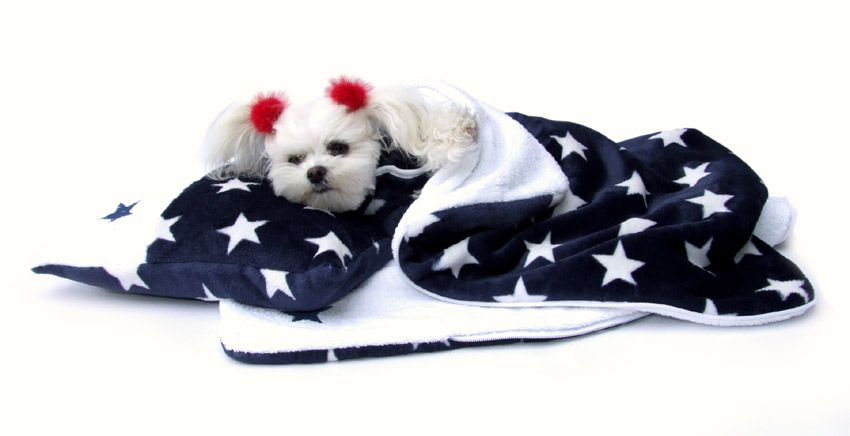 3 in 1 Handtuch, Schlafsack, Decke STERNCHEN DARK BLUE