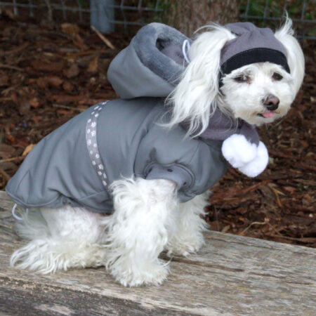 Hundejacke,Winterjacke mit Schal NESNA GREY