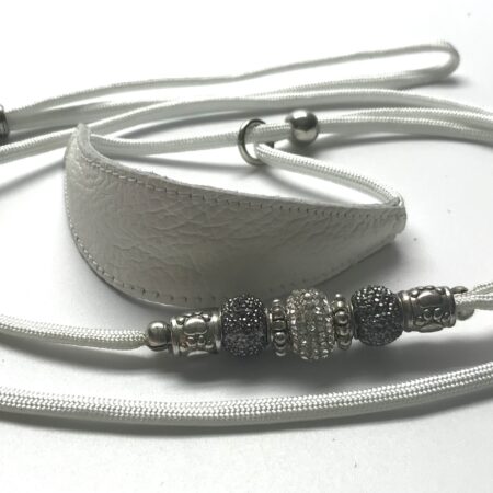 BLINK 4 mm WHITE  Vorführleine,Ausstellungsleine,Lederhalsung