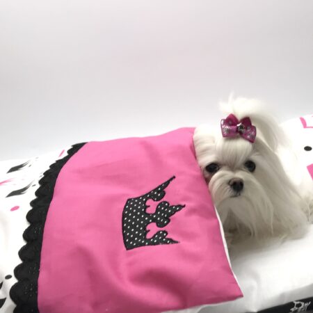 Bettdecke mit Kissen KRONE PINK