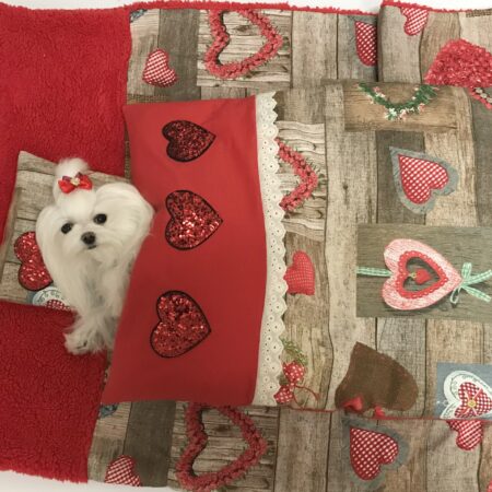 Bettdecke mit Kissen,Decke Weihnachten Herzen