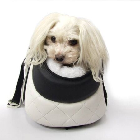De LUXE Hundetragetasche WHITE-BLACK Gr.1 WELPEN