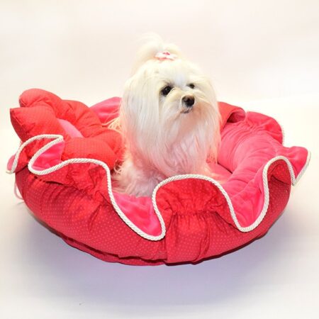 FLOWER Hundebett Limited Edition PINK-RED