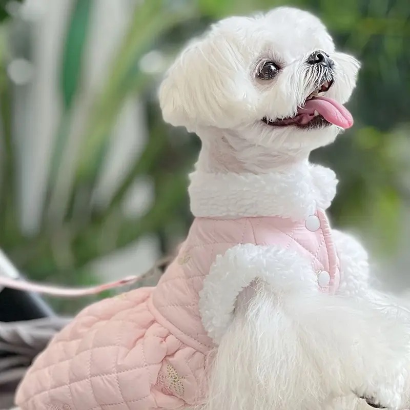 Gesteppte Winterjacke PINK  DREAM mit Leine
