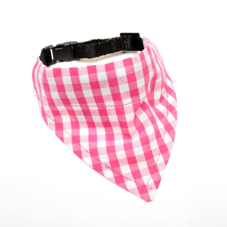 Halstuch/Halsband 2 in 1 für Hunde  KARO PINK