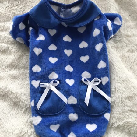 Hunde Sweatshirt Nicki Herzen blau-weiss