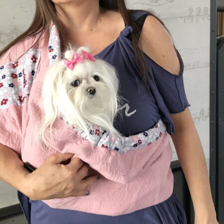 Hunde Tragetuch BUNTE BLUMEN /ROSA