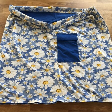 Hunde Tragetuch Blumen blau/weiß