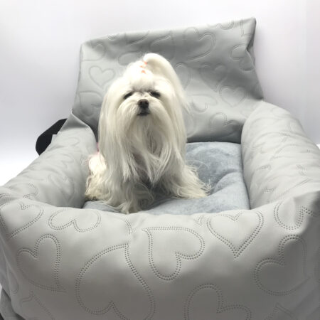 Hundeautositz /Reisebett FIRST CLASS HEART GREY