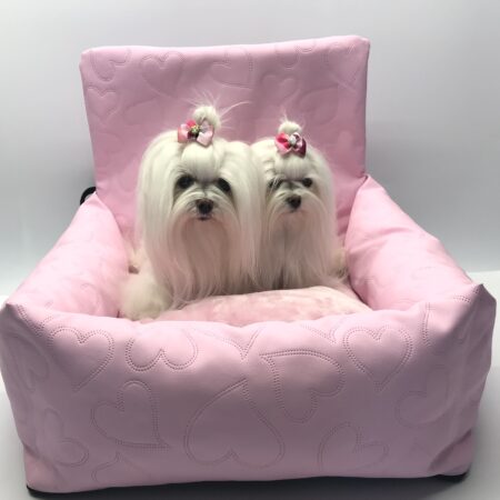Hundeautositz /Reisebett FIRST CLASS HEART ROSA
