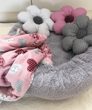 Hundebett DOGSZONE DONUT Hellgrau kuschelig