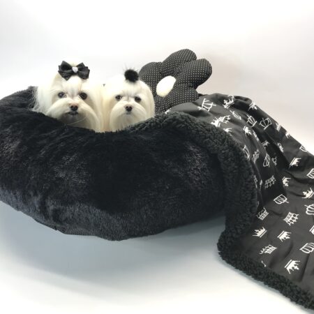 Hundebett DOGSZONE DONUT SCHWARZ kuschelig