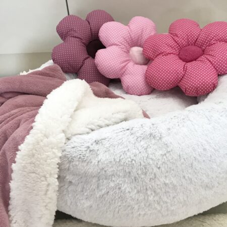 Hundebett DOGSZONE DONUT  Weiss kuschelig