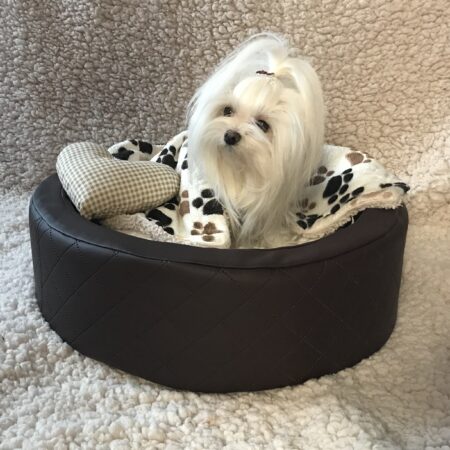 Hundebett,Kuschelnest DREAMLAND KUNSTLEDER BRAUN