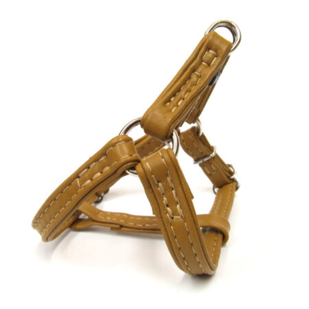 Hundegeschirr aus Ziegenleder COGNAC mit Klickverschluss