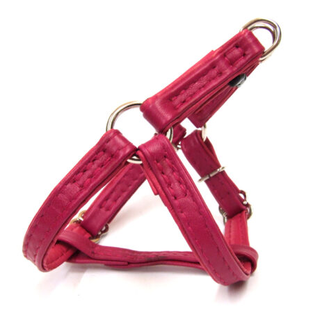 Hundegeschirr aus Ziegenleder PINK mit Klickverschluss