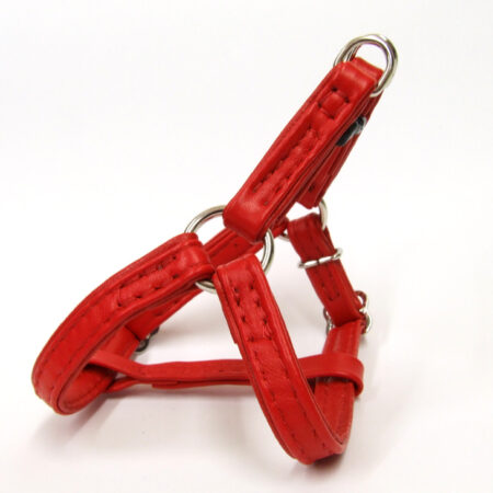 Hundegeschirr aus Ziegenleder ROT mit Klickverschluss