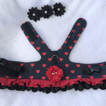 Hundegschirr HOT HEARTS BLACK