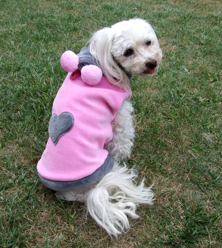 Hundepulli BIG HEART ROSA/GREY Doppelseitig!Weibchen!Besonderes DICK!