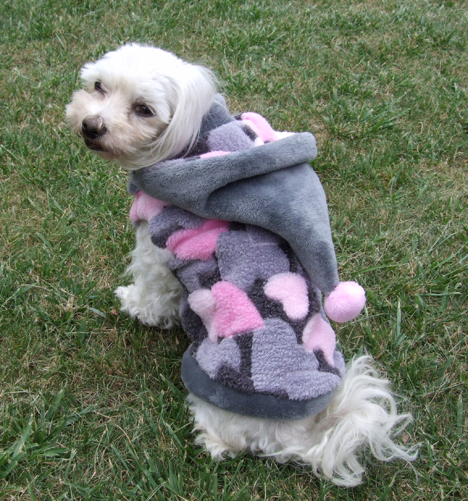 Hundepulli BIG HEART ROSA/GREY Doppelseitig!Weibchen!Besonderes DICK!