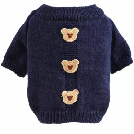Hundepullover ,Strickpullover für Hunde Bärchen Blau