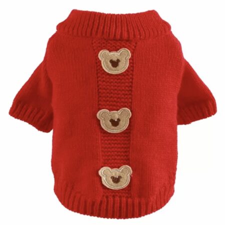 Hundepullover ,Strickpullover für Hunde Bärchen Rot