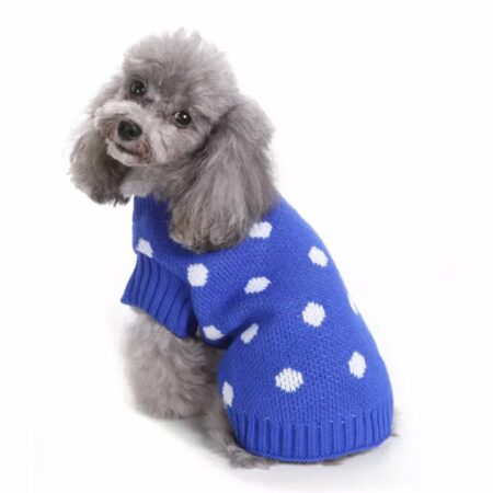 Hundepullover ,Strickpullover für Hunde DOTS BLUE
