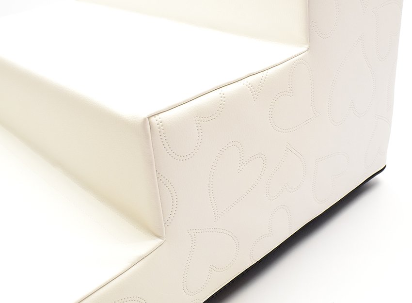 Hundetreppe KUNSTLEDER HERZ Gr.S/4-40 cm hoch