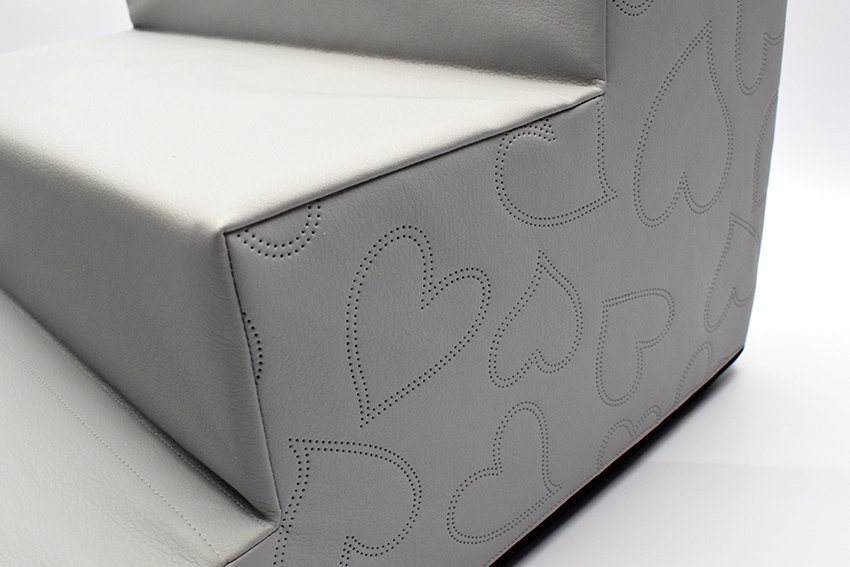 Hundetreppe KUNSTLEDER HERZ Gr.S/4-40 cm hoch