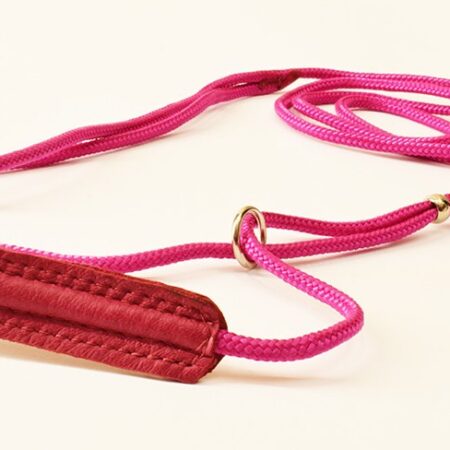 LEDER Ausstellungsleine,Showleine PINK