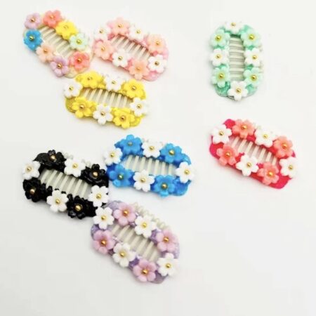 MINI FLOWERS Spange Klipp ,Kamm Clip Spange Metall Haarspange